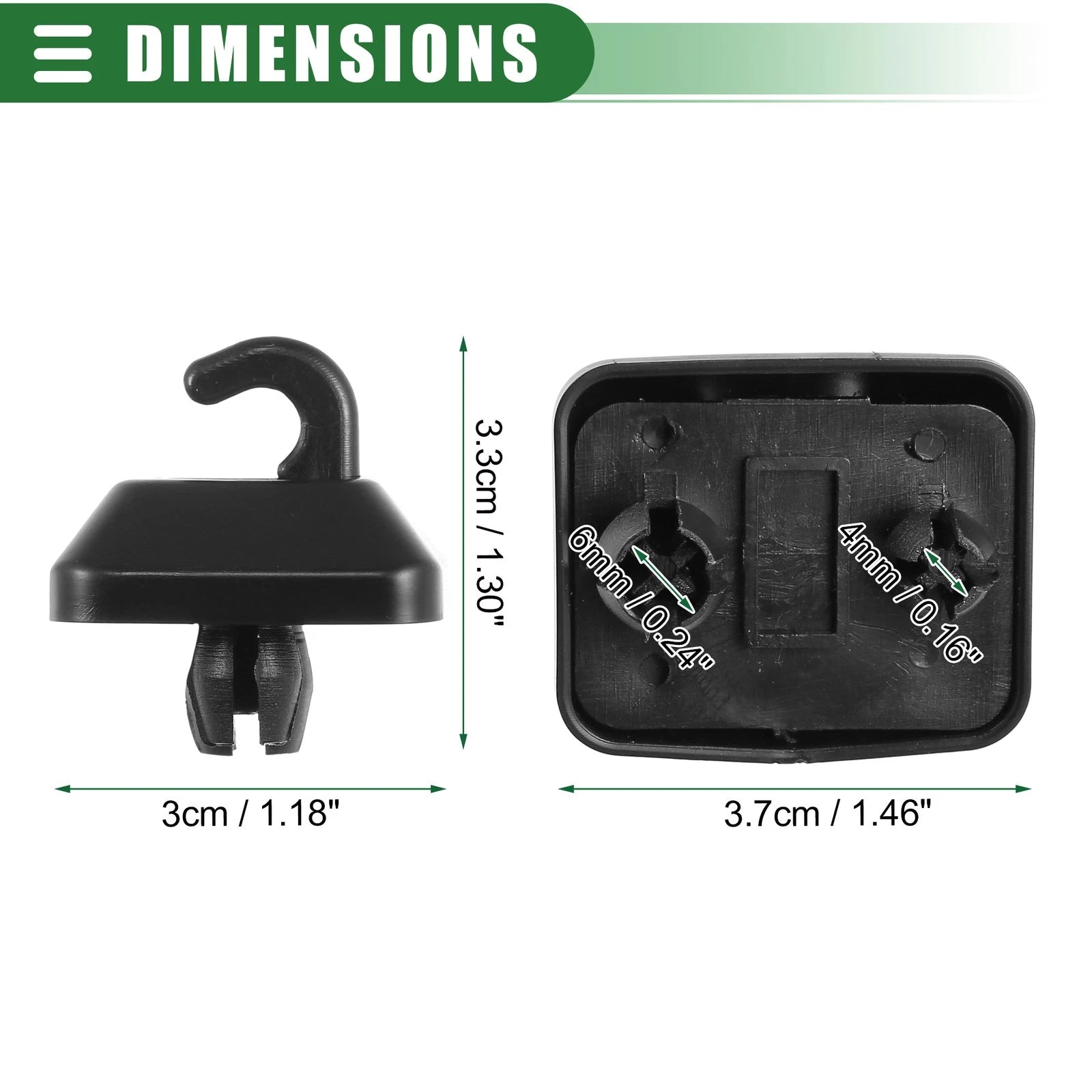 Sun Visor Holder Clip for Honda Accord (1998–2007) No. 88217S01A01ZA Black