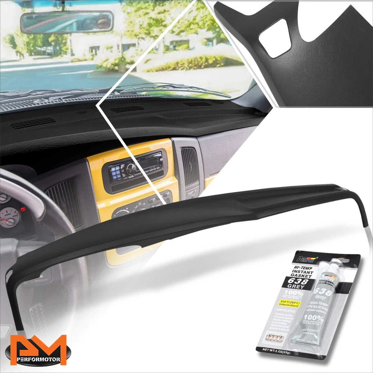 Dashboard Cap Cover for Dodge Ram 1500-3500 (2002–2005) Black