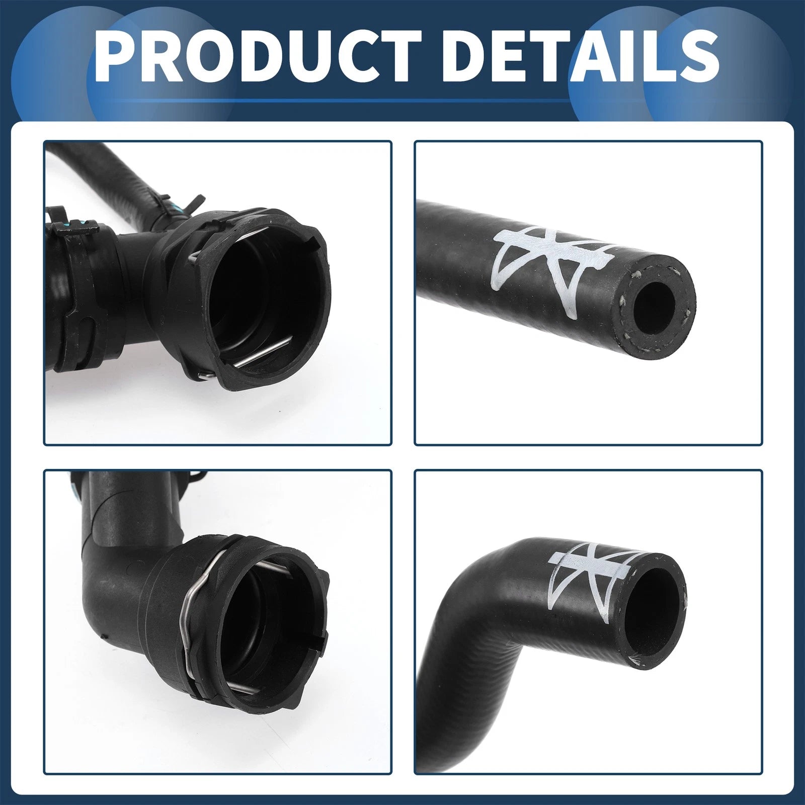 Radiator Hose for Volkswagen Golf SportWagen (2015–2019) 5Q0122101CF Black
