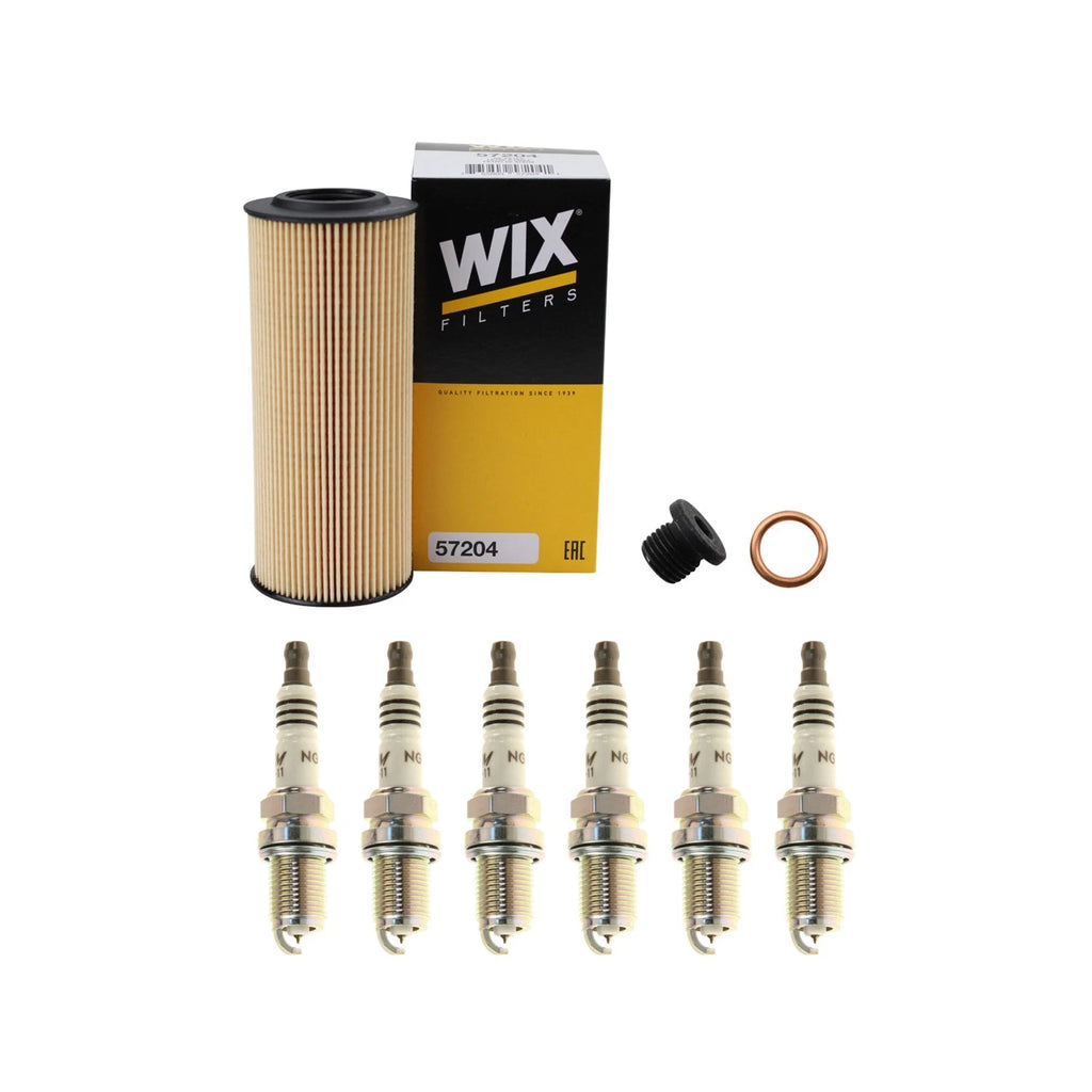 Wix Engine Oil Filter & NGK 6 Iridium IX Spark Plugs for Audi A4 Quattro A6 Q5 (2000–2023)