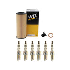 Wix Engine Oil Filter & NGK 6 Iridium IX Spark Plugs for Audi A4 Quattro A6 Q5 (2000–2023)