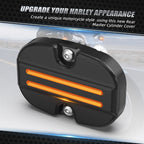 Rear Brake Reservoir Cover for Harley Road King FLHRC FLHR FLHRXS (Black & Orange)