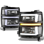 L-Shape LED DRL Sequential Turn Headlights for Silverado 1500 (2014–2015)
