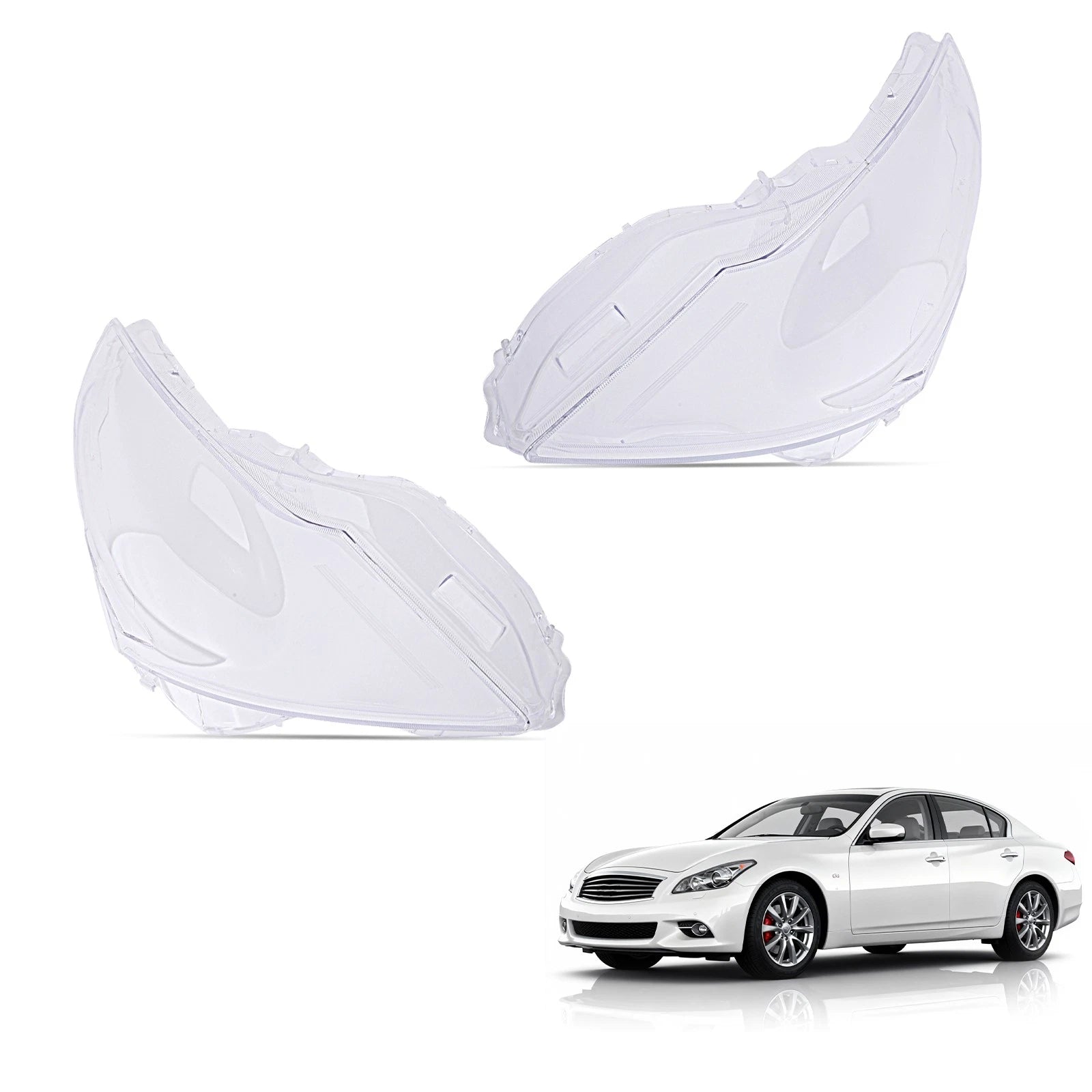 Headlight Lens Cover for Infiniti G37 G35 G25 Q40 (2010–2015) Left Right