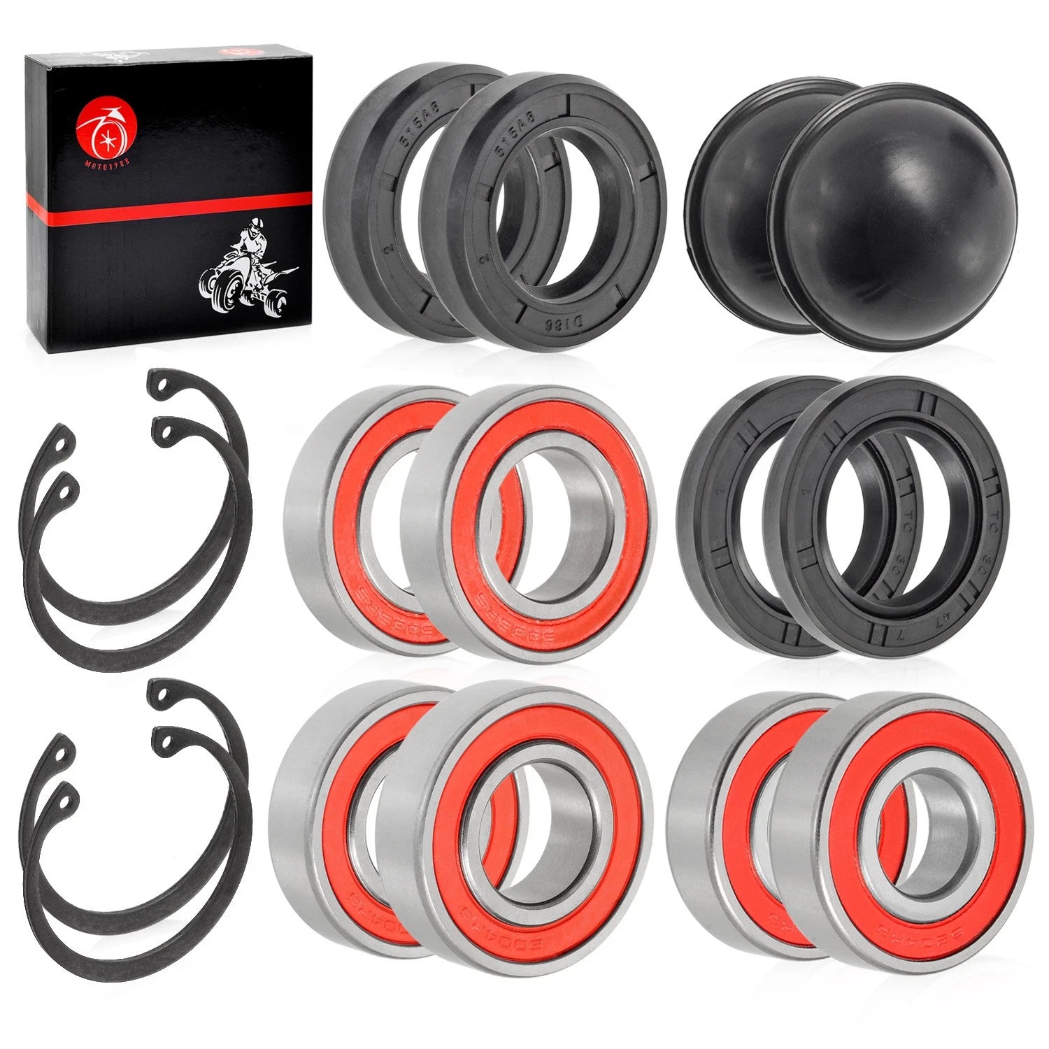 Front Rear Wheel Bearing Kit for Yamaha Golf Cart G11 G14 G16 G20 G21 G22 (1985–2007)