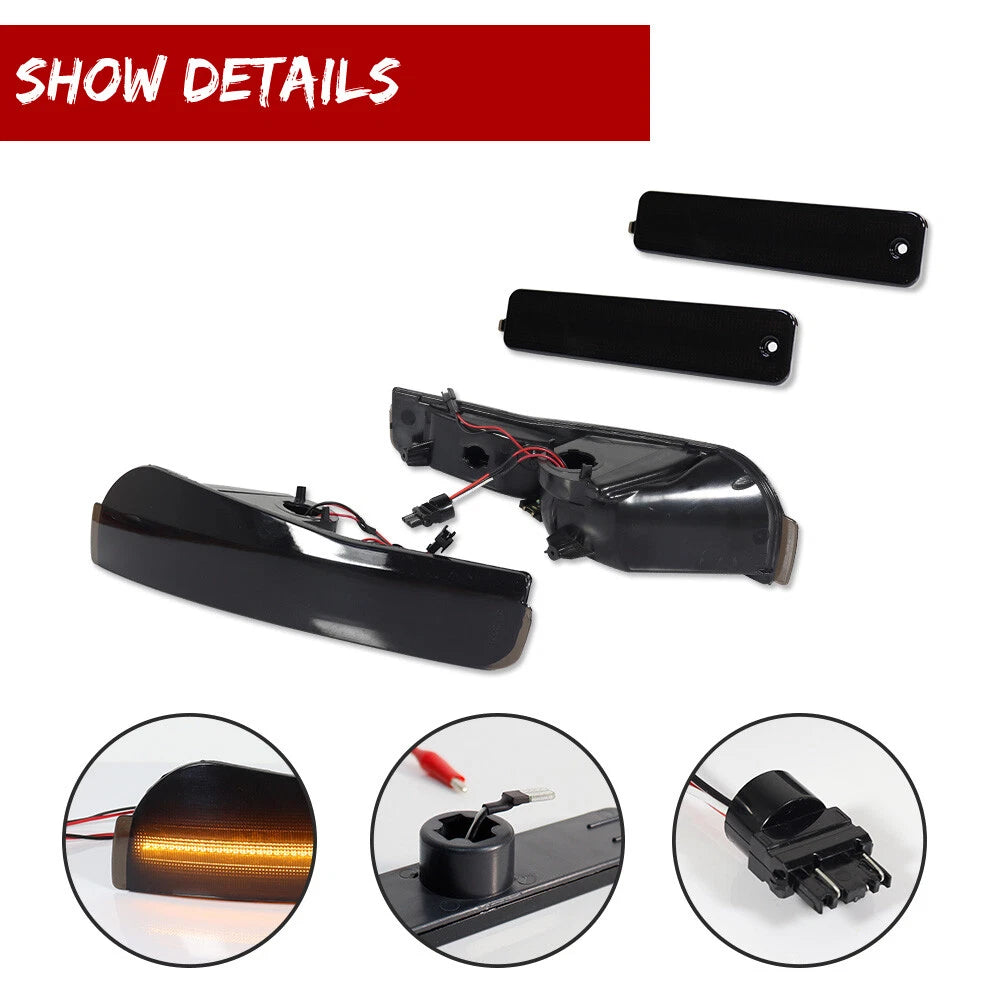 Set of 4 Smoke LED Bumper Signal & Side Markers for Pontiac Firebird (1993–1997)