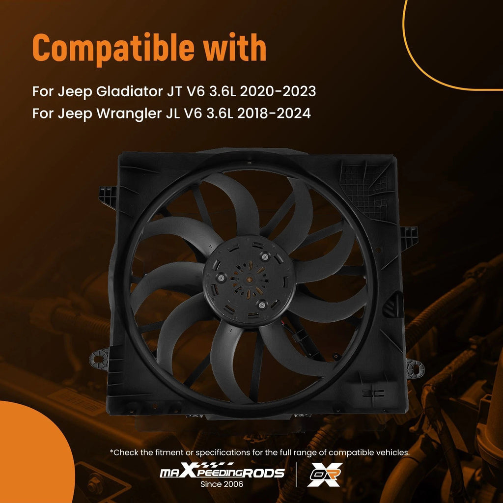 Radiator Cooling Fan Assembly for Jeep Wrangler JL/Gladiator JT (2018–2024)