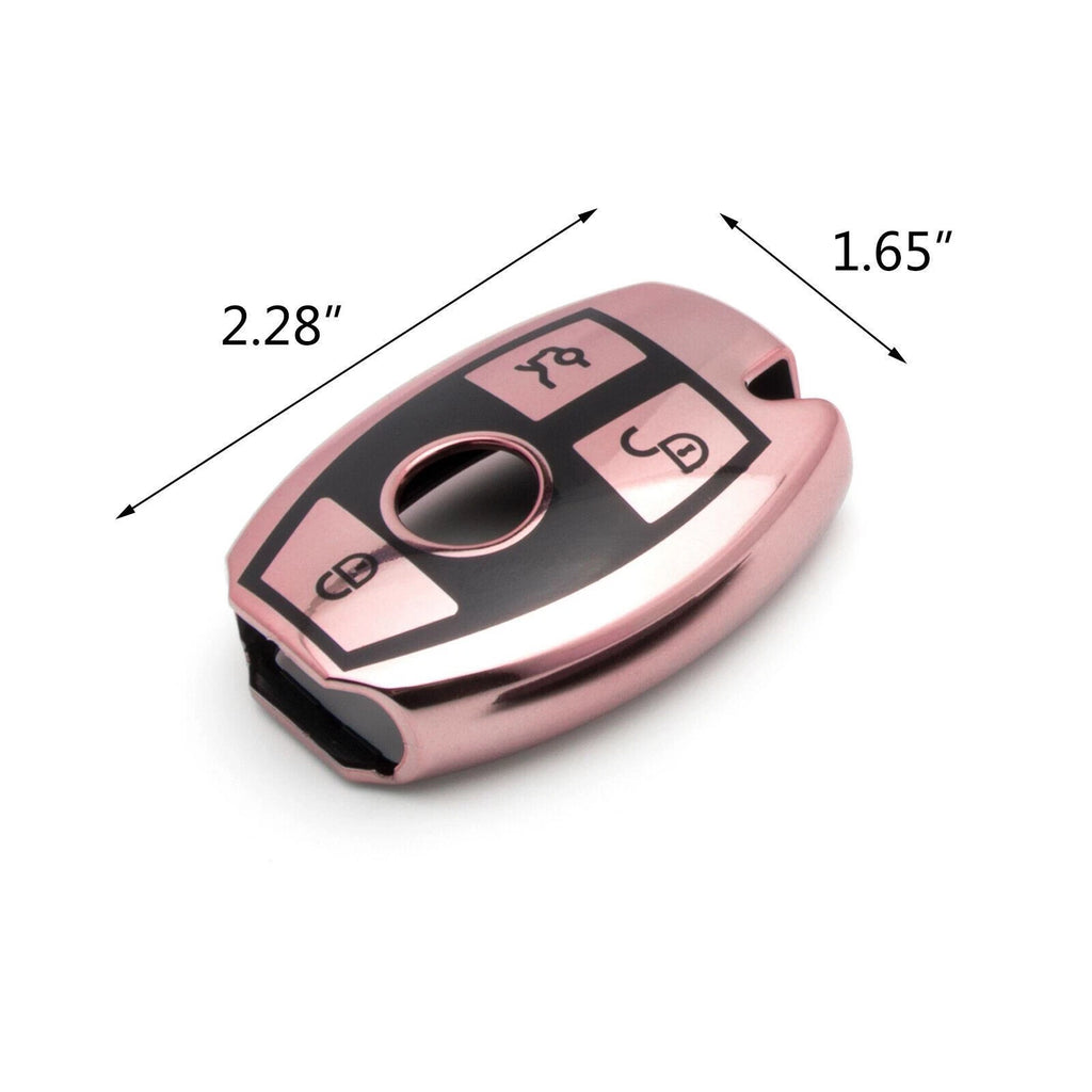 TPU Full Seal Remote Key Holder Case for Mercedes-Benz C E CLA (Rose Gold)