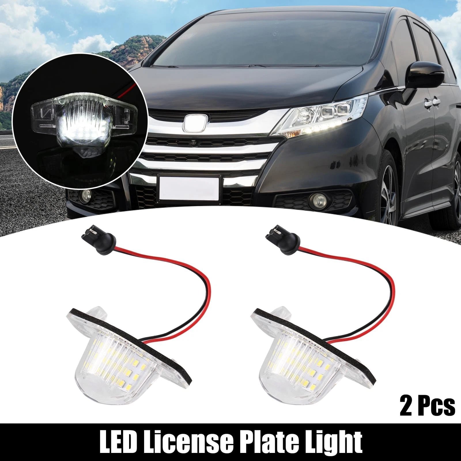 2X LED License Plate Light for Honda Odyssey CR-V (2011–2017)