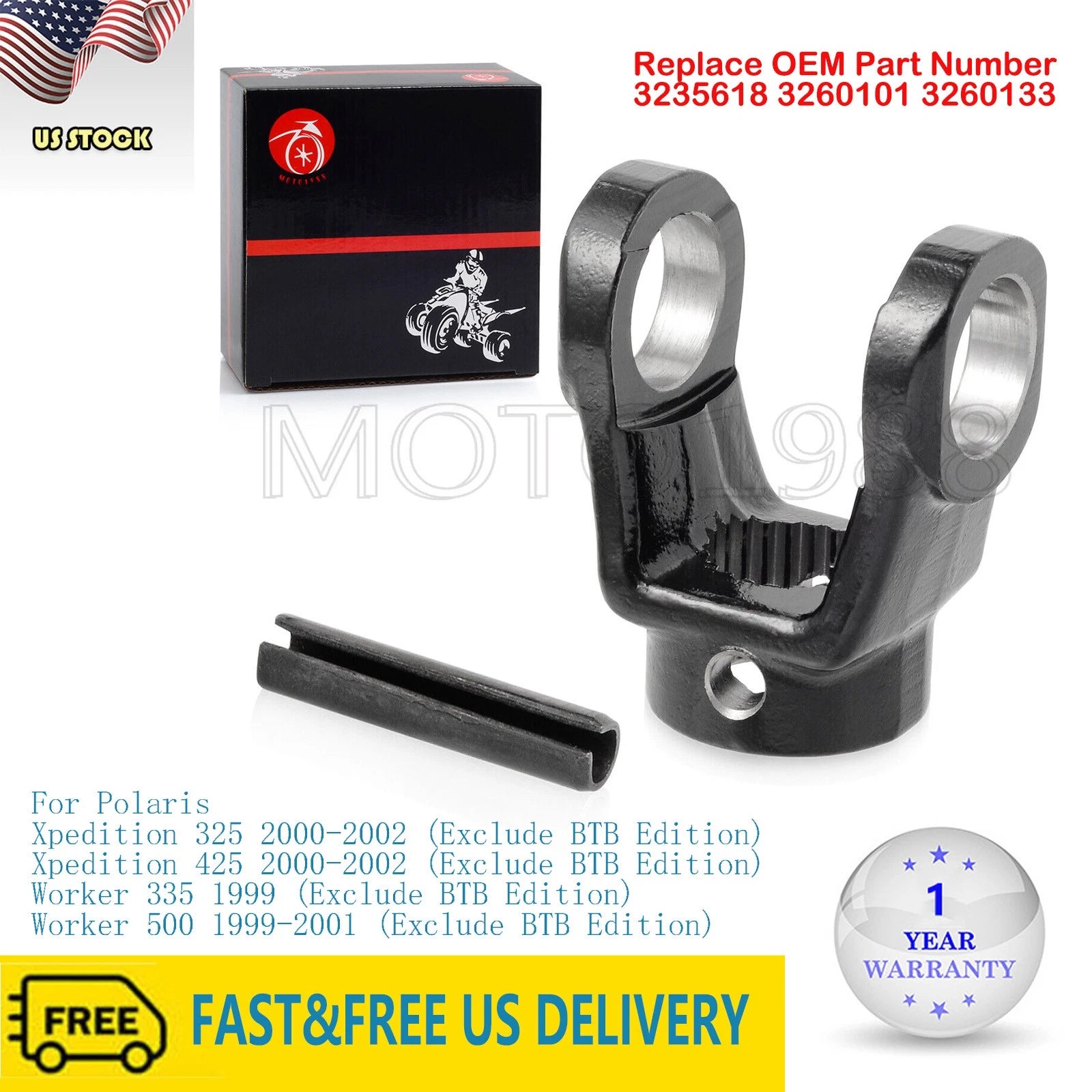 Front Drive Prop Shaft Yoke 3260133 for Polaris Xpedition 325 425 335 500 (1999–2004)