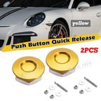 2x Yellow Push Button Quick Release Fasteners for Universal Bumper Hood (2019–2024)