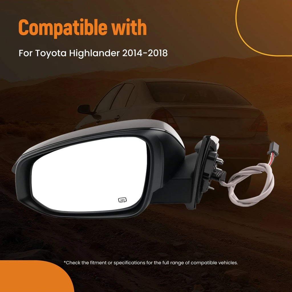 Heated Left Side Mirror for Toyota Highlander XLE/SE (2014–2018) TY174ELS