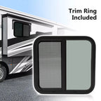 Horizontal Slide Square RV Window with Trim for Cargo Trailer (24" x 22")