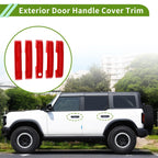 Set of 1 Exterior Door Handle Cover Trim for Ford Bronco (2021–2025) Red ABS