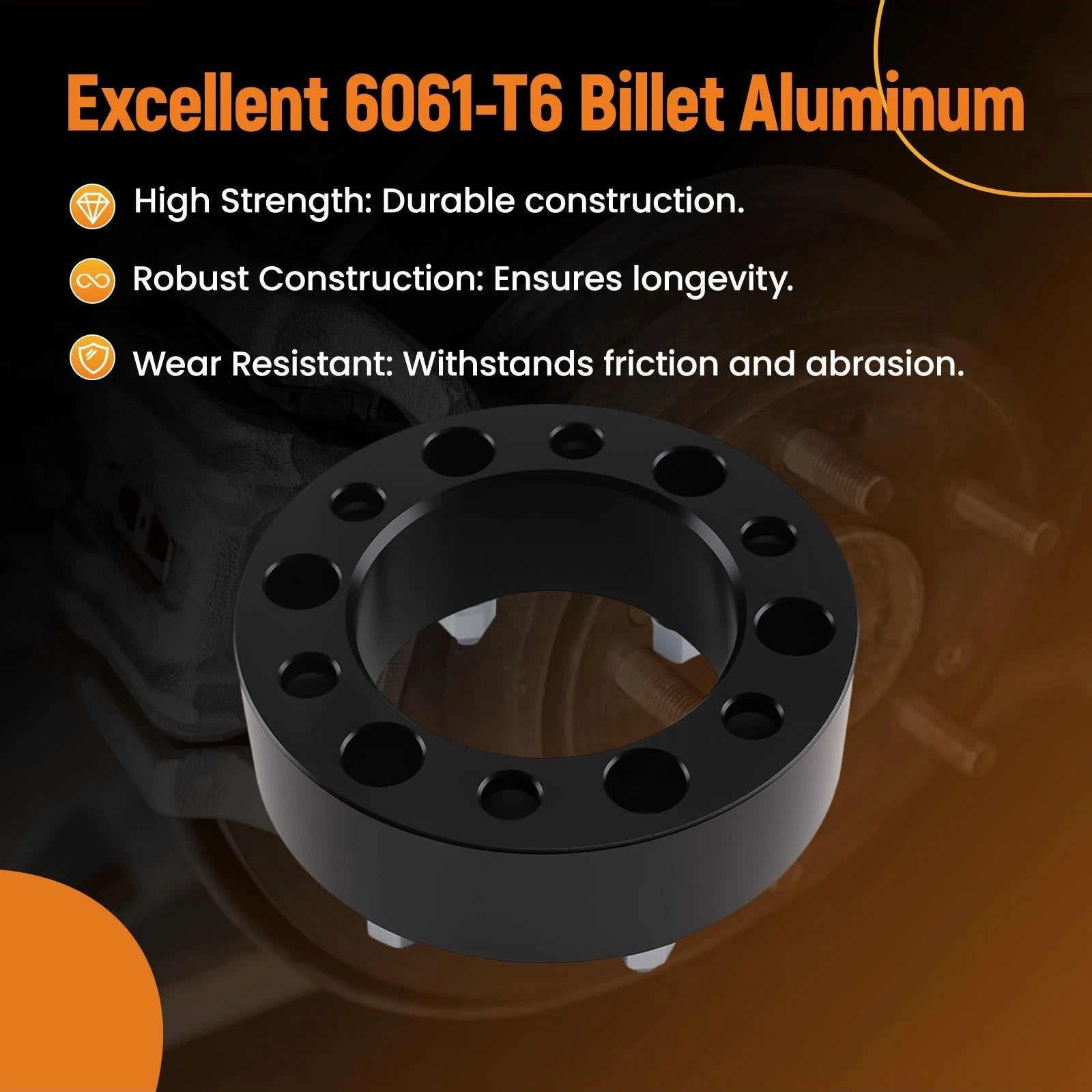 Set of 4 Aluminum Wheel Spacers for Toyota Commuter T100 (1995–1998) 6x139.7mm M12x1.5 50.8mm