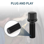 20 Pcs M14x1.5mm Ball Seat Wheel Lug Bolt 35mm Shank for Volkswagen Audi 