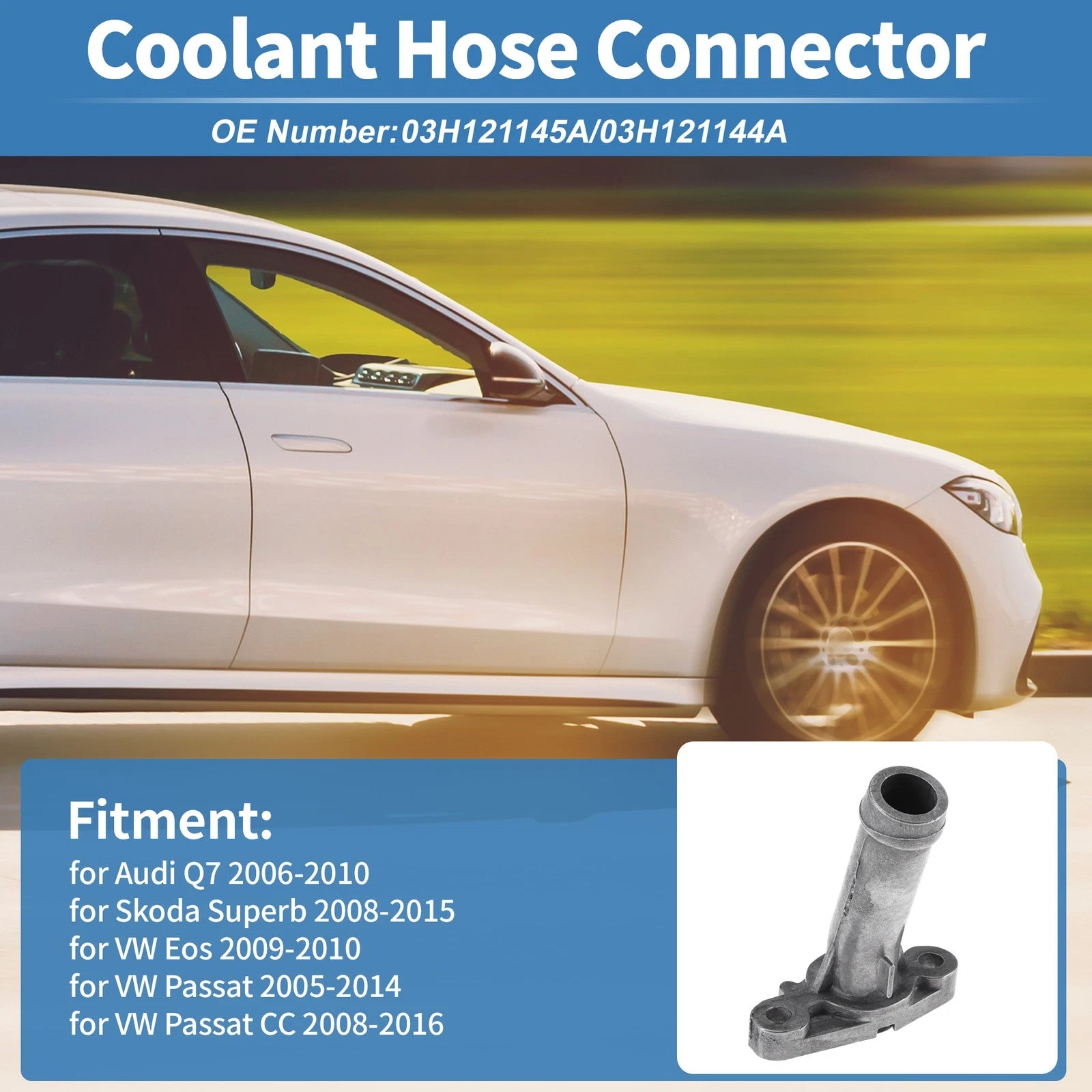 Set of 1 Engine Coolant Hose Connector for Audi Q7 (2006–2010) No. 03H121145A
