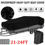 Waterproof Heavy Duty Boat Cover for Pontoon (21-24ft)