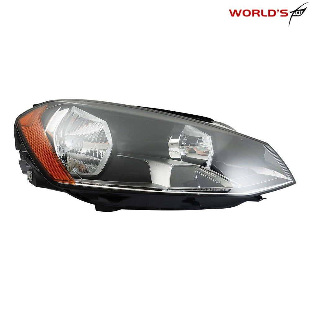 Right Headlight for Volkswagen Golf MK7 (2015–2017) Halogen Black Housing