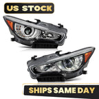 Full LED Headlight Set for Infiniti Q50 (2014–2017) AFS, Left+Right Pair