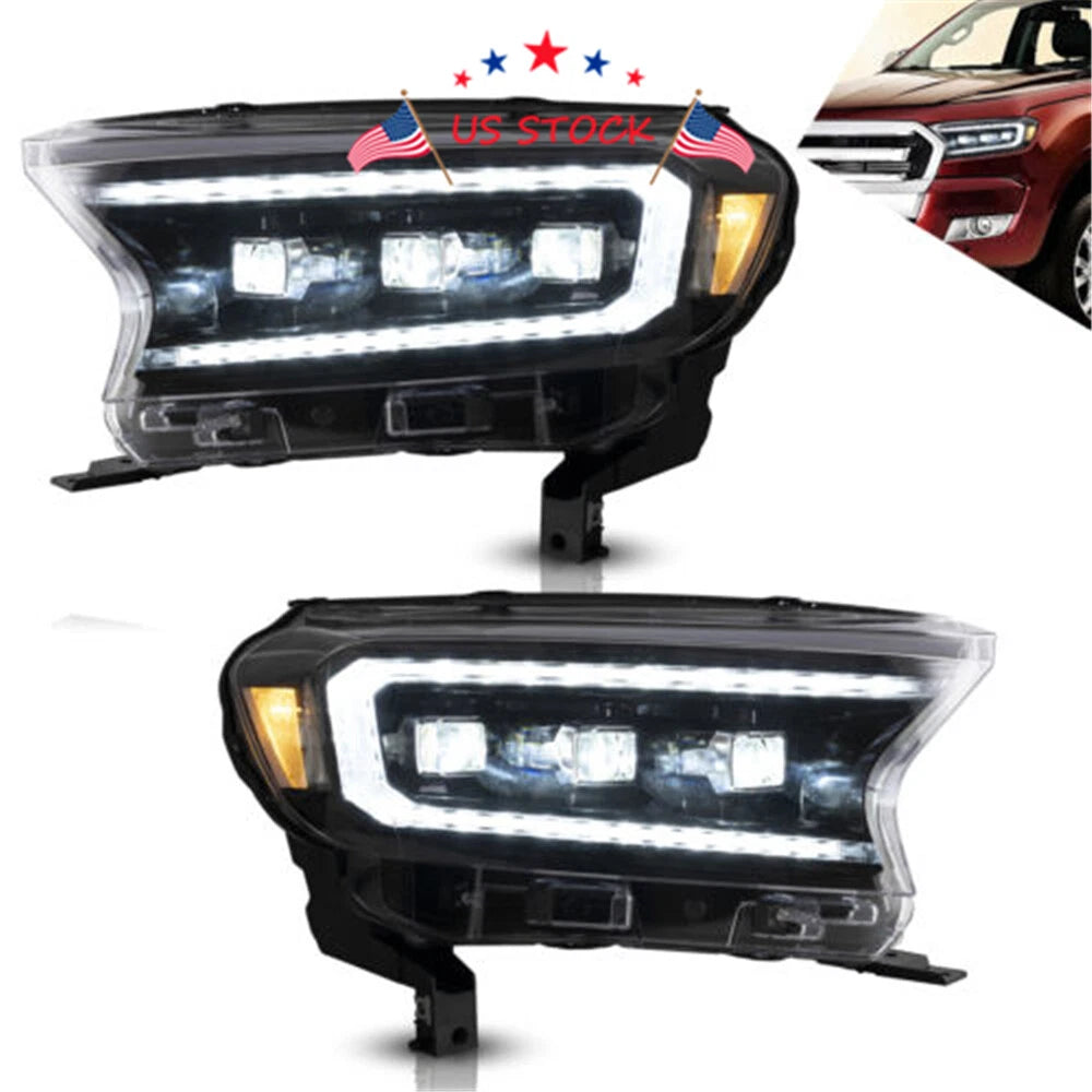 Set of 2 LED Headlight Assemblies for Ford Ranger (2015-2020)