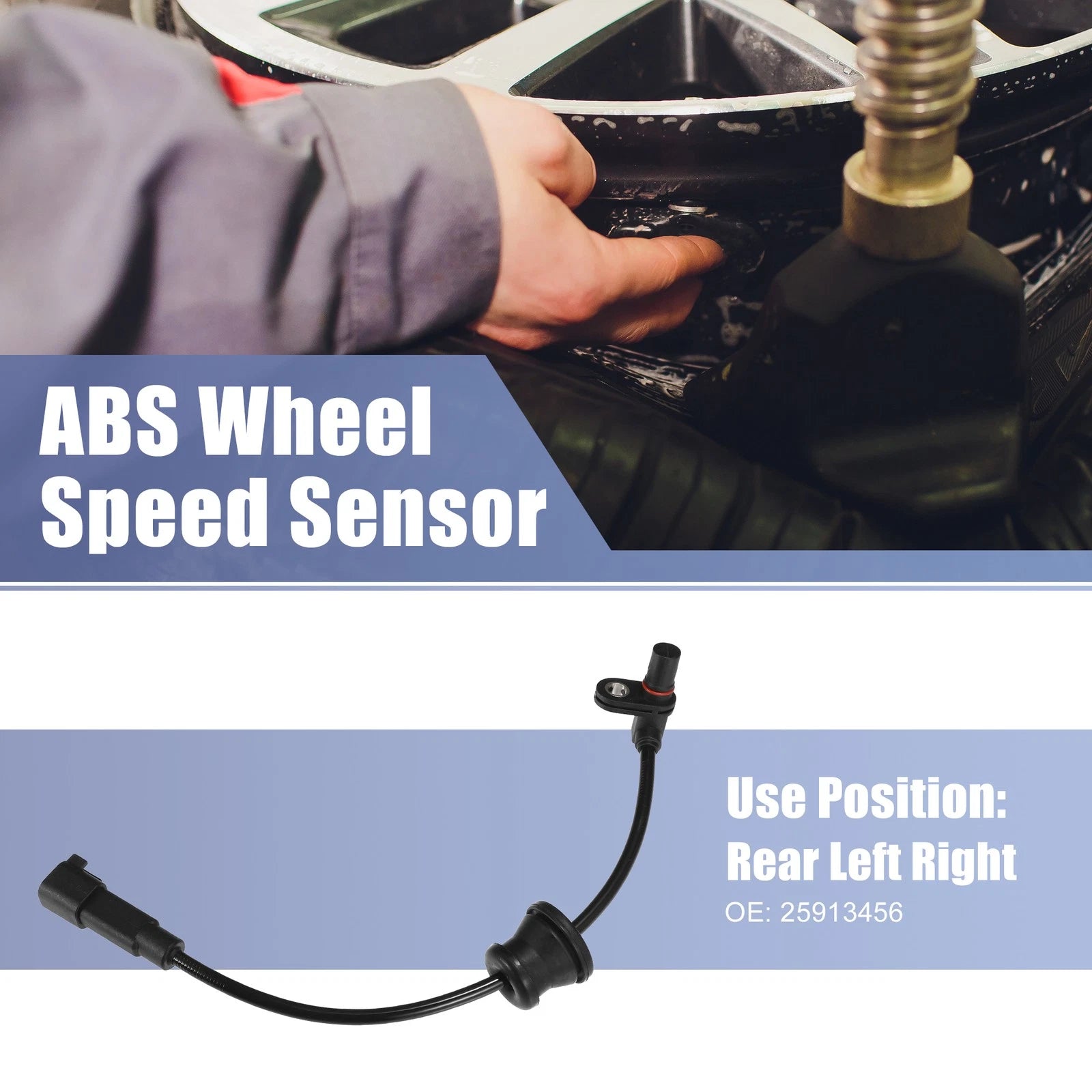 Set of 2 Rear ABS Wheel Speed Sensors No. 25913456 for Chevrolet 