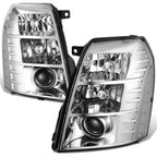 LED DRL Chrome Clear Projector Headlight for Cadillac Escalade ESV EXT (2007–2014)