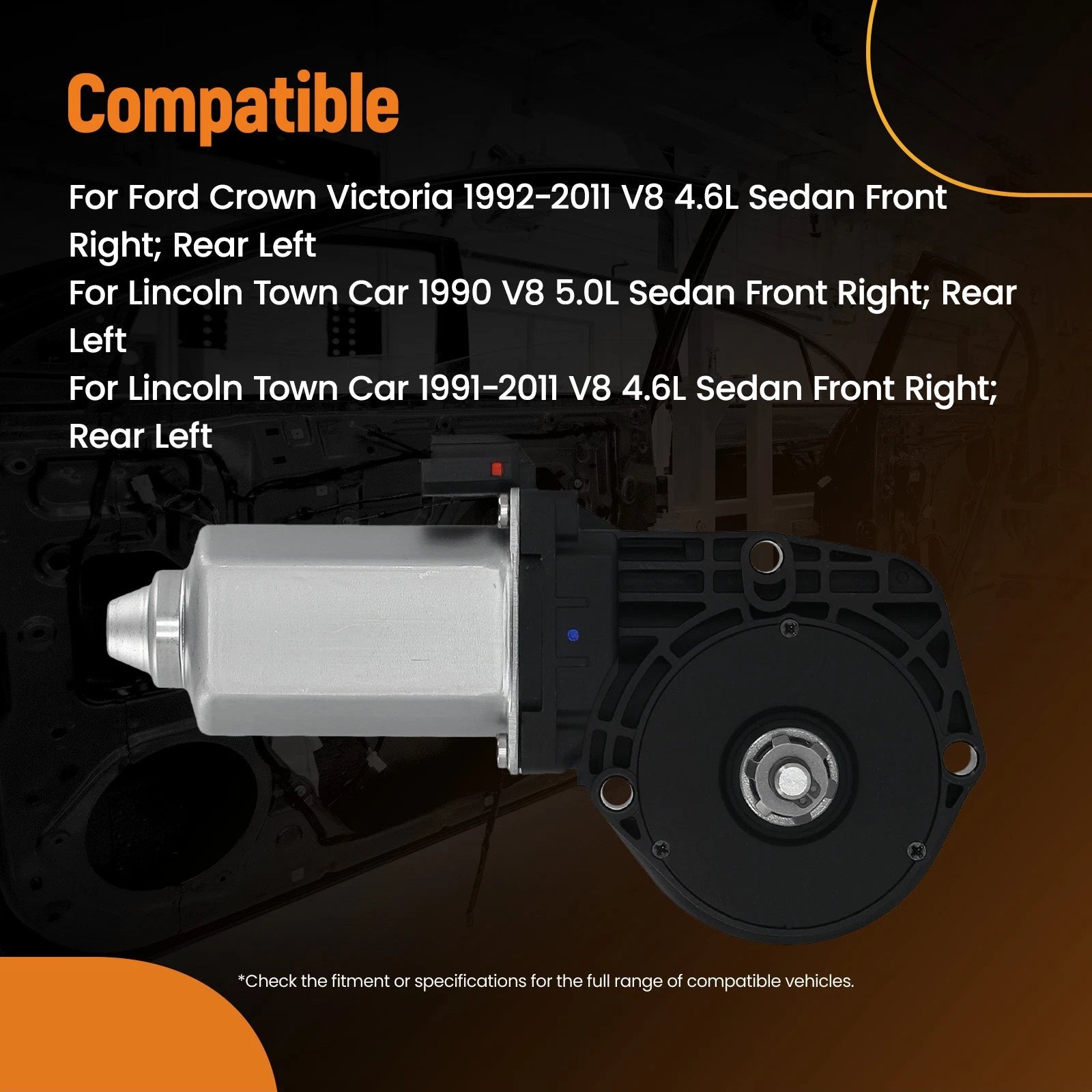 Rear Left Window Motor for Ford Crown Victoria (1992–2011) 6W1Z5423200AA 742253