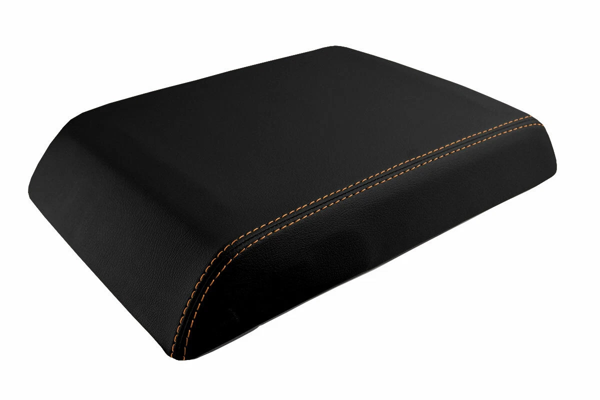 Leather Console Lid Armrest Cover for Hummer H2 (2005–2007) Orange Stitch
