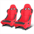 2Pcs Fixed Back Racing Bucket Seats for Universal Fit (21.5"W X 22"D X 36"H)
