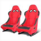 2Pcs Fixed Back Racing Bucket Seats for Universal Fit (21.5"W X 22"D X 36"H)