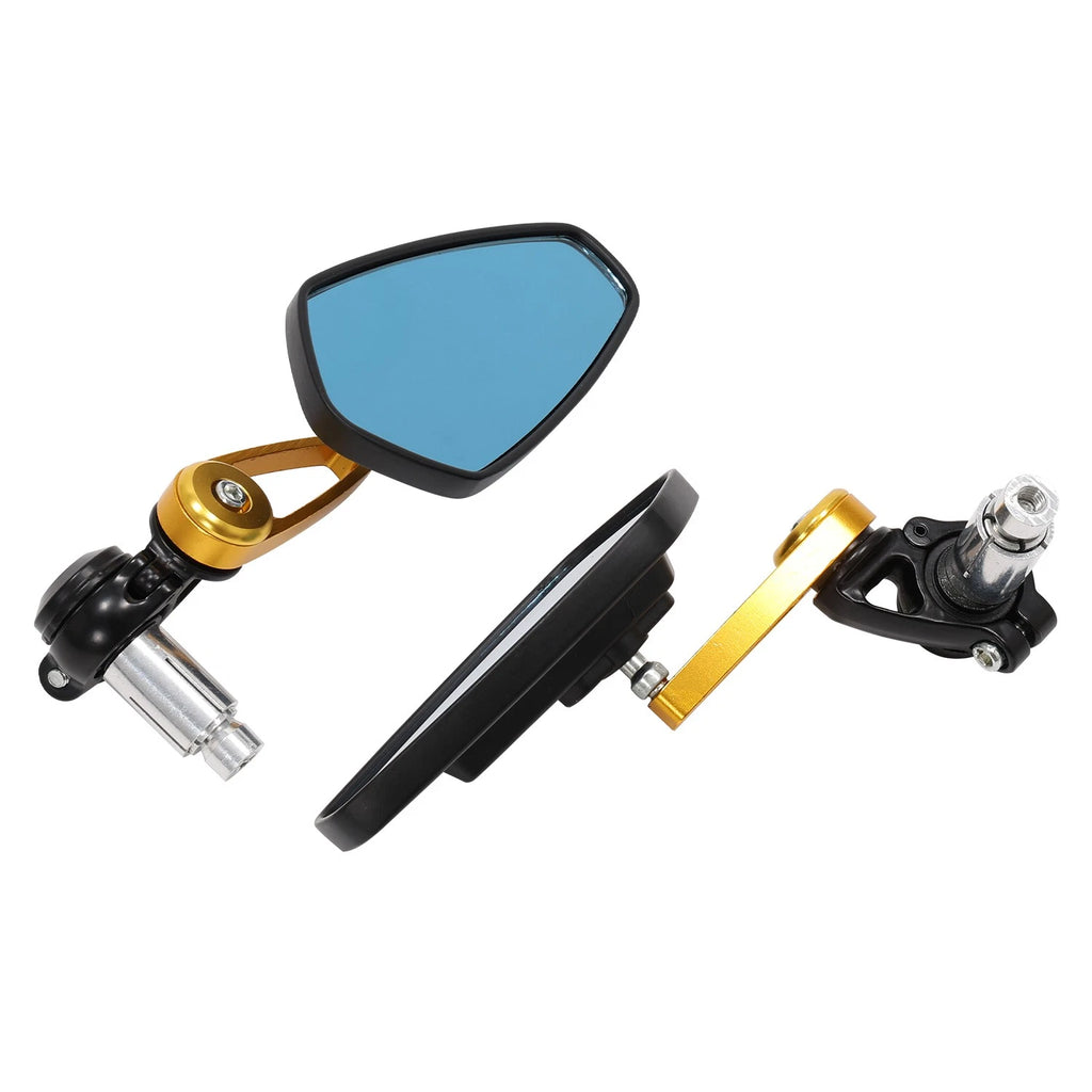 Bar End Rearview Mirrors for Road Bike Cruisers Touring Scooter Motorcycle (7/8")