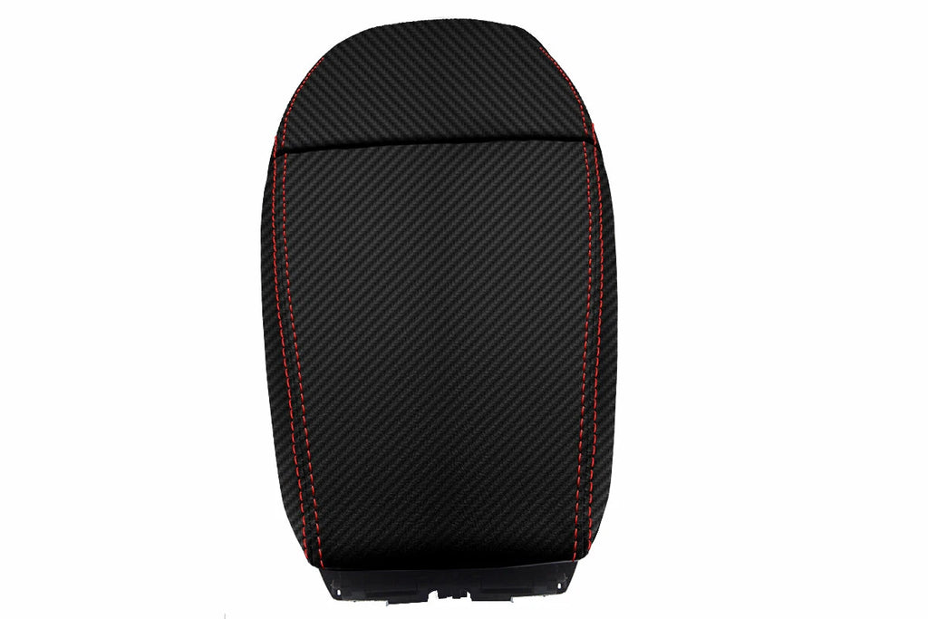 Console Lid Armrest Cover for BMW E63 E64 (2003–2010) Carbon Fiber Red Stitch