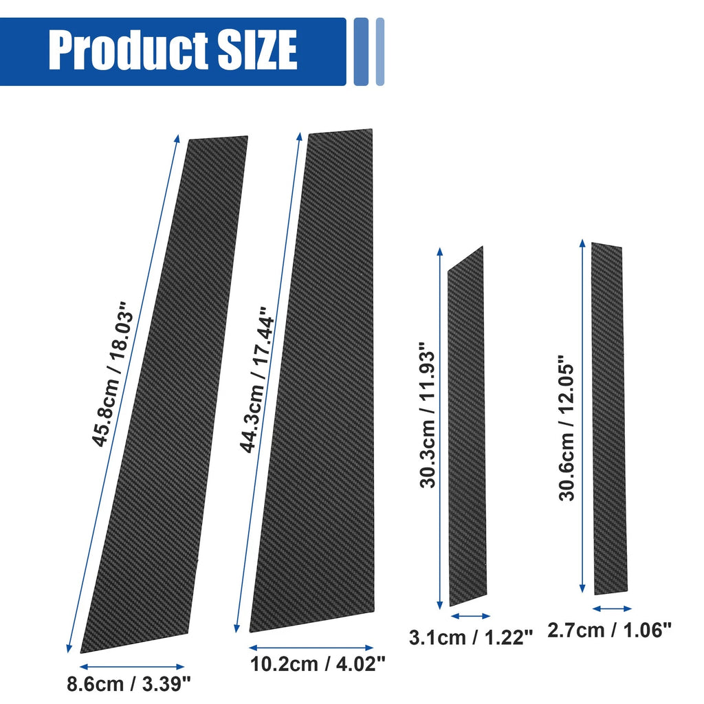 Carbon Fiber Pattern Door Window Pillar Post Cover Trim for BMW X6 (2015–2019)