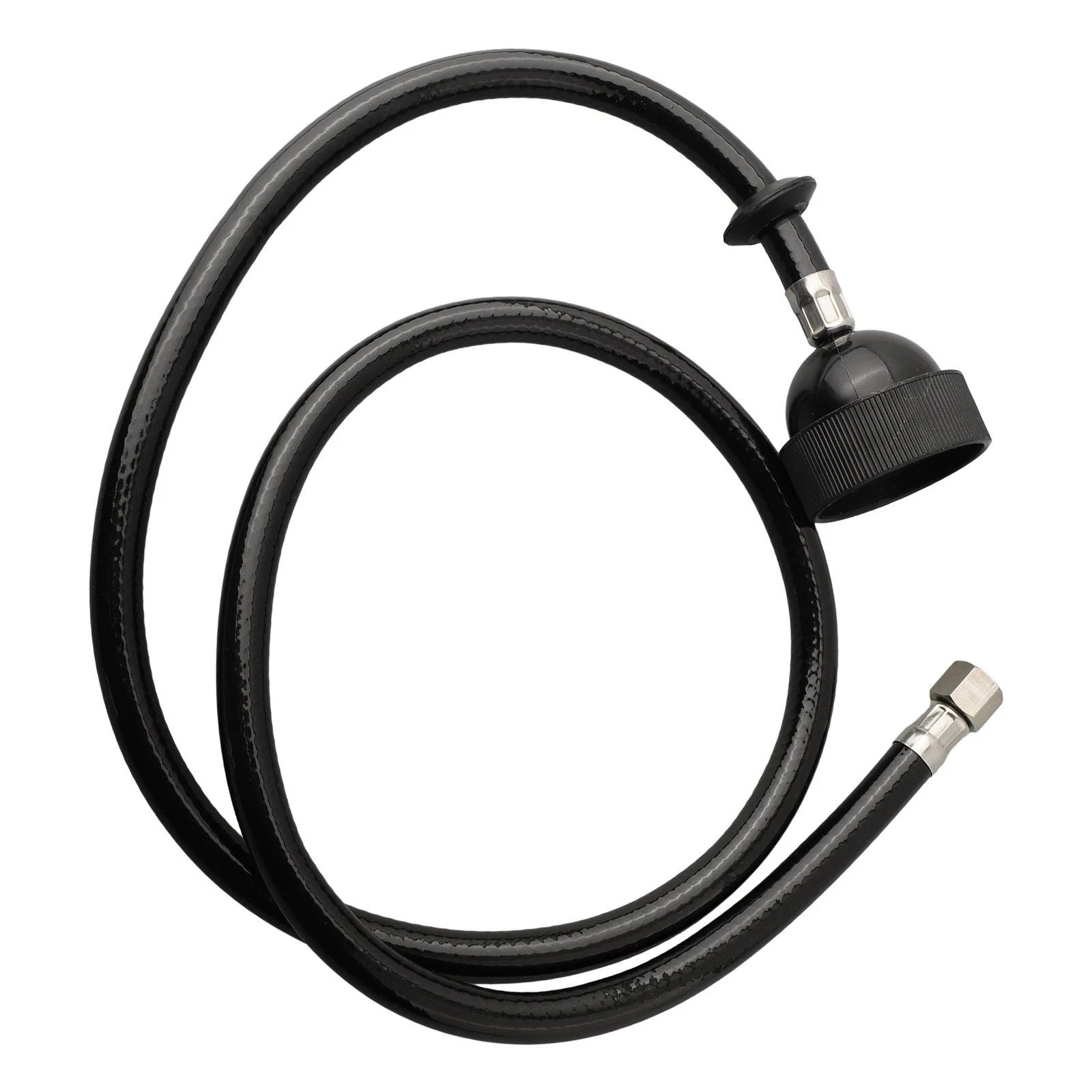 Black Rubber Hose Spray Nozzle with Brass Accessories for Shampoo Bowl (N/A)