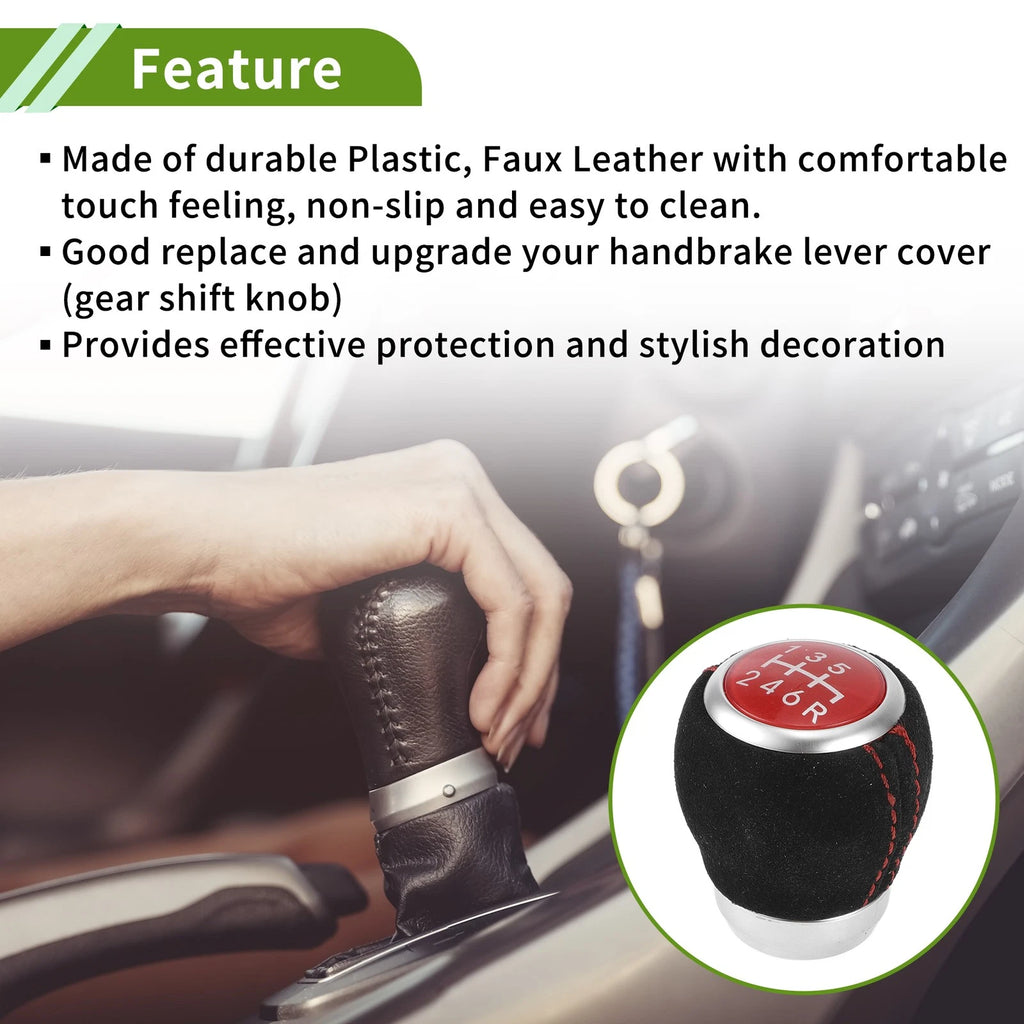 6 Speed Manual Gear Shift Knob for Subaru Impreza WRX (2009–2018) Faux Leather Black