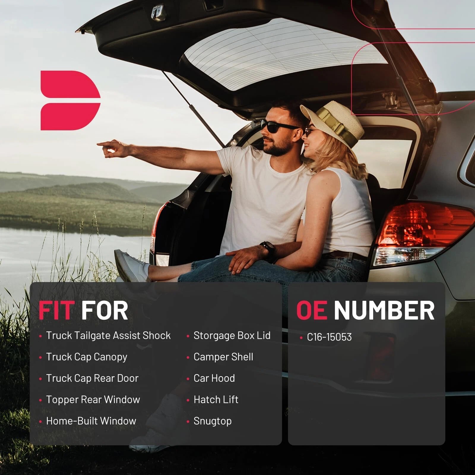 Gas Strut for Pickup Camper Shell Window Leer Topper (1999-2004)