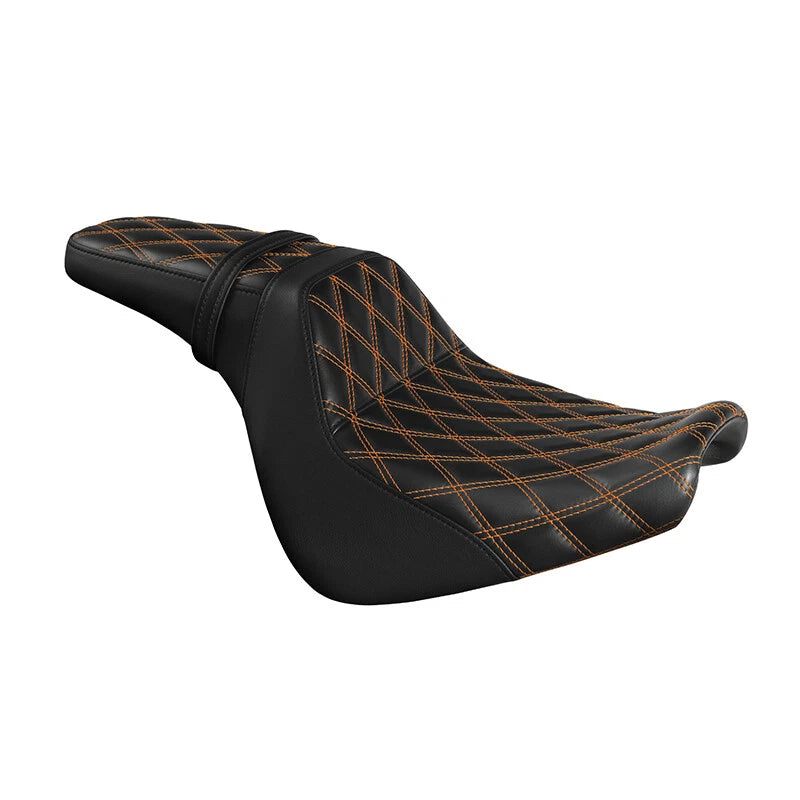 Black Orange Driver Passenger Seat for Harley Fat Bob FXFB FXFBS (2018–2024)