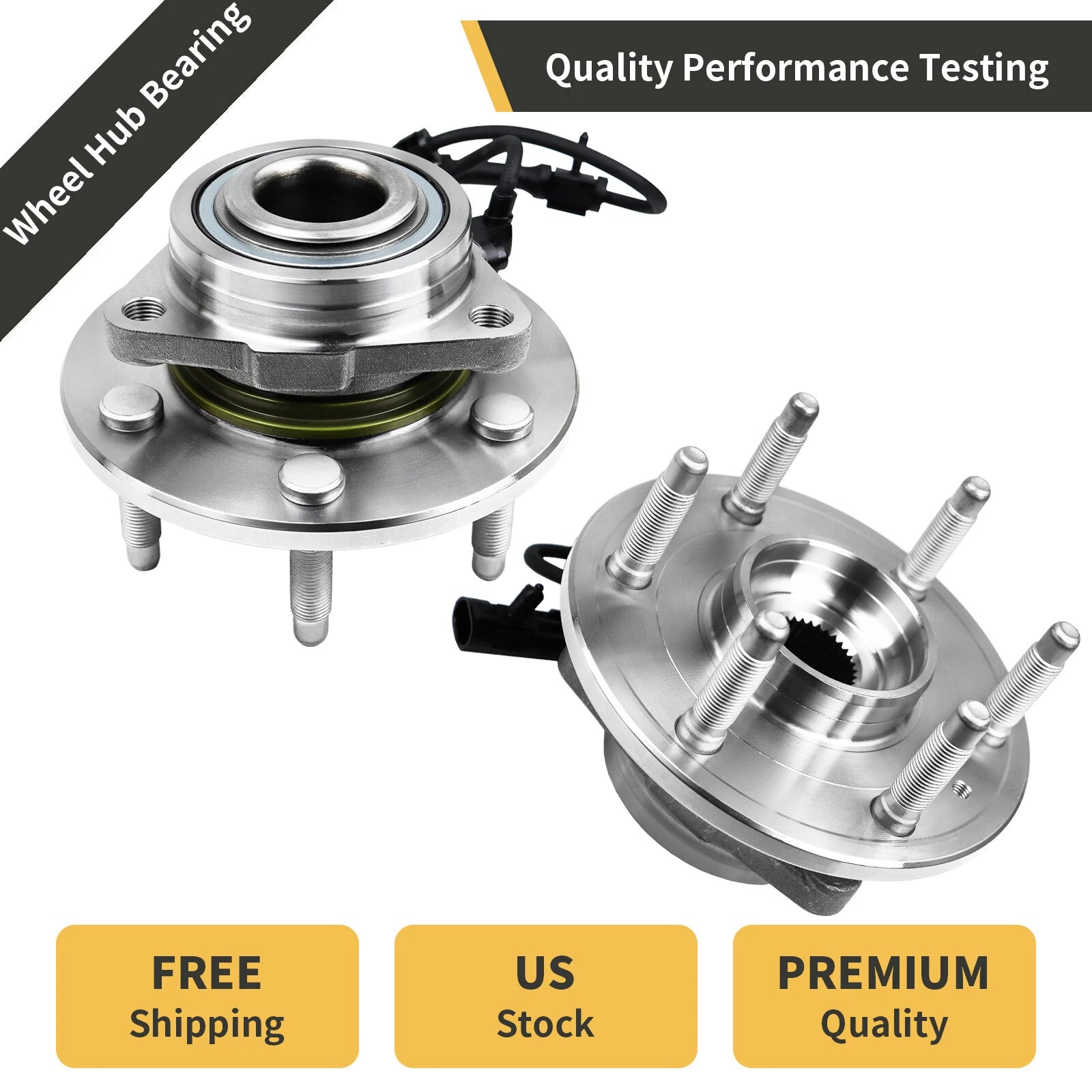 Front Wheel Bearing & Hub for GMC Sierra, Chevy Silverado, Escalade, Tahoe (4WD)