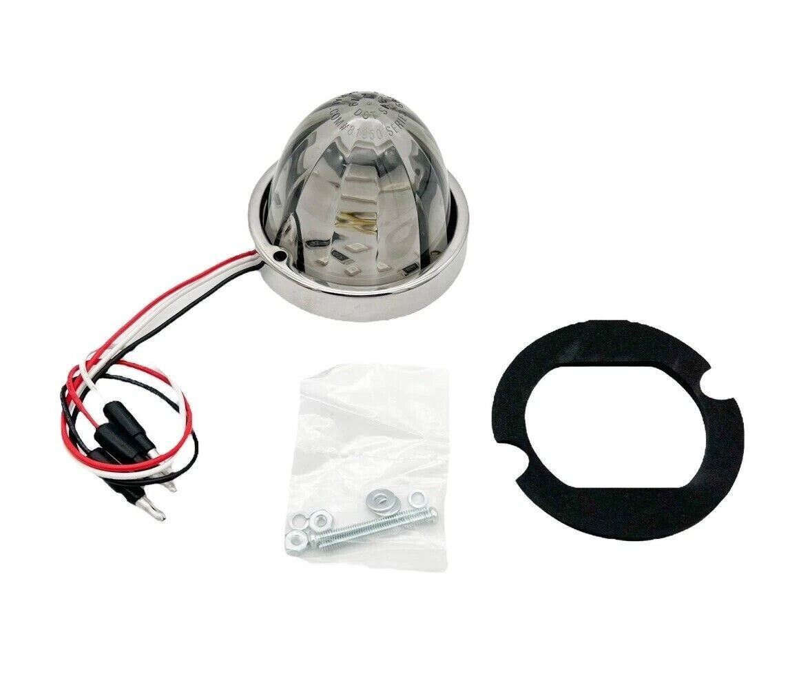 Amber LED Smoked Lens Turn Signal Light Flush Mount Kit for Watermelon Jeep ( )
