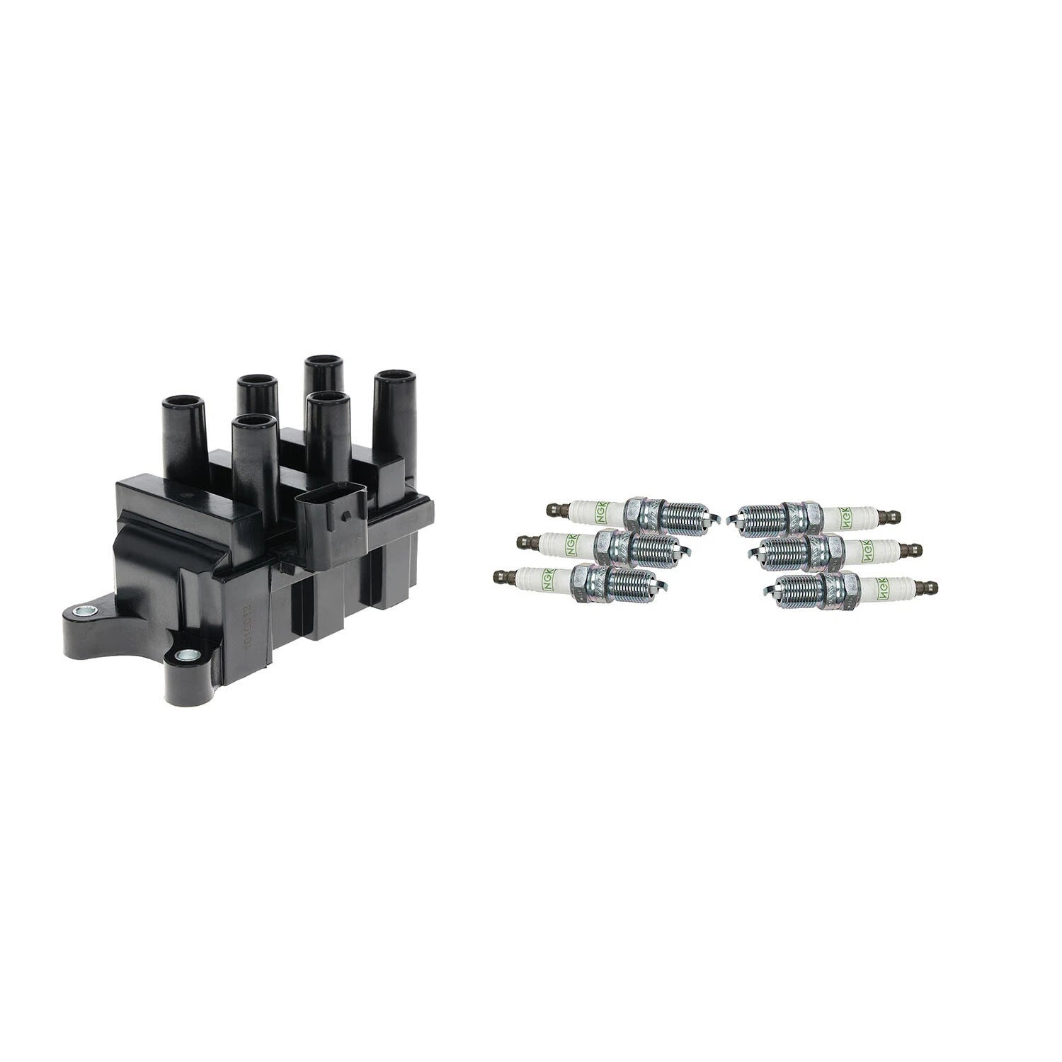 Set of 6 Hitachi Ignition Coils & NGK Platinum Spark Plugs for Freestar Sable Taurus (2004–2007)