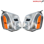 Set of 2 Headlight Replacement for Chevrolet Equinox (2005–2009) Chrome Clear