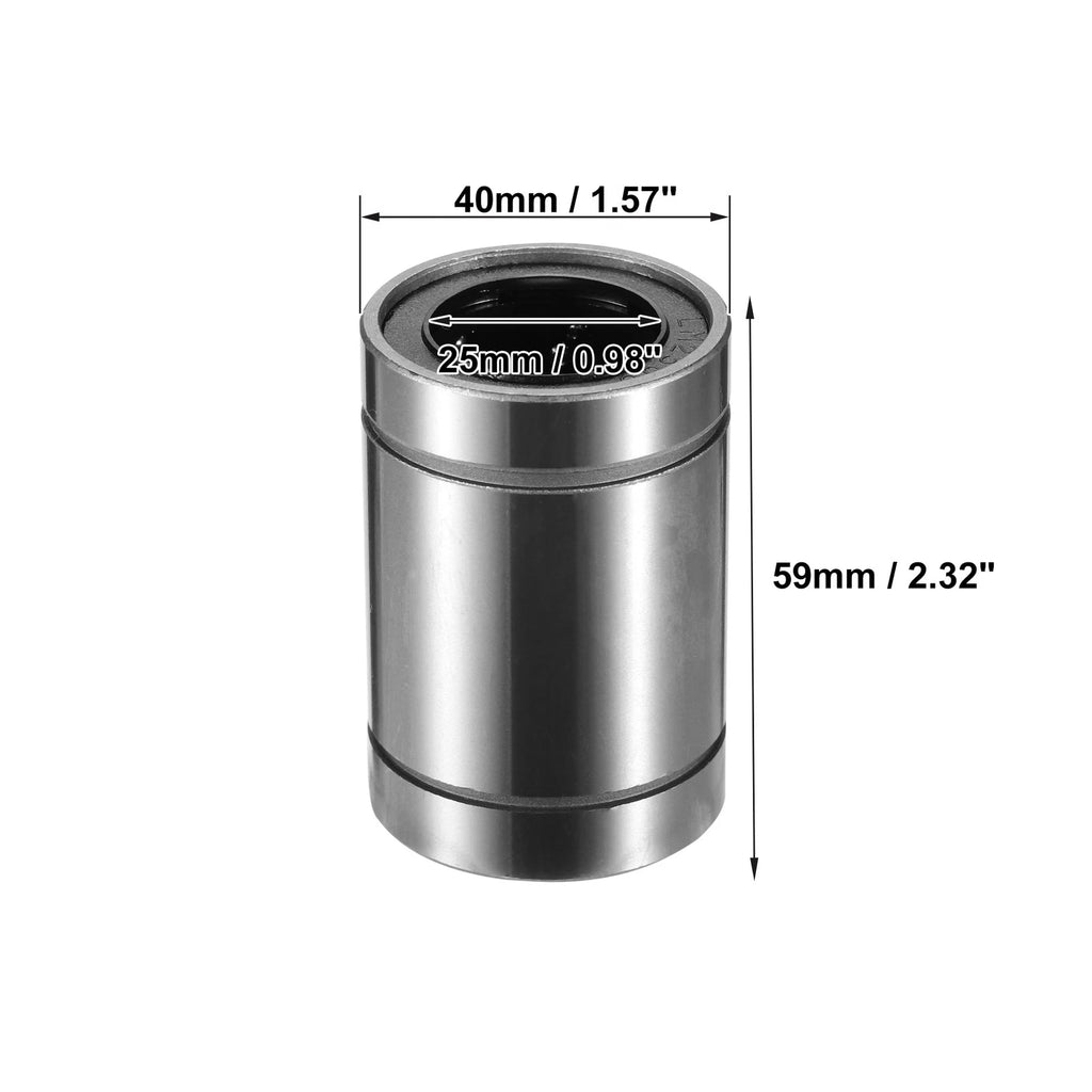 2 Pcs LM25UU Linear Ball Bearings for Car (25mm ID x 40mm OD x 59mm Length)