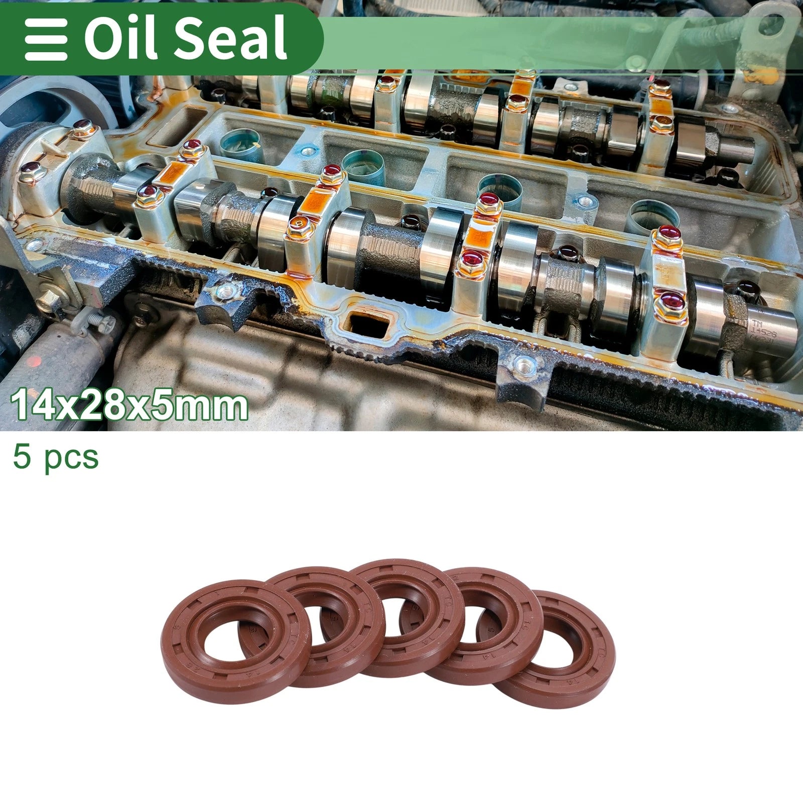 Set of 5 Oil Seal Rotary Shaft Seal 14x28x5mm for Various Models