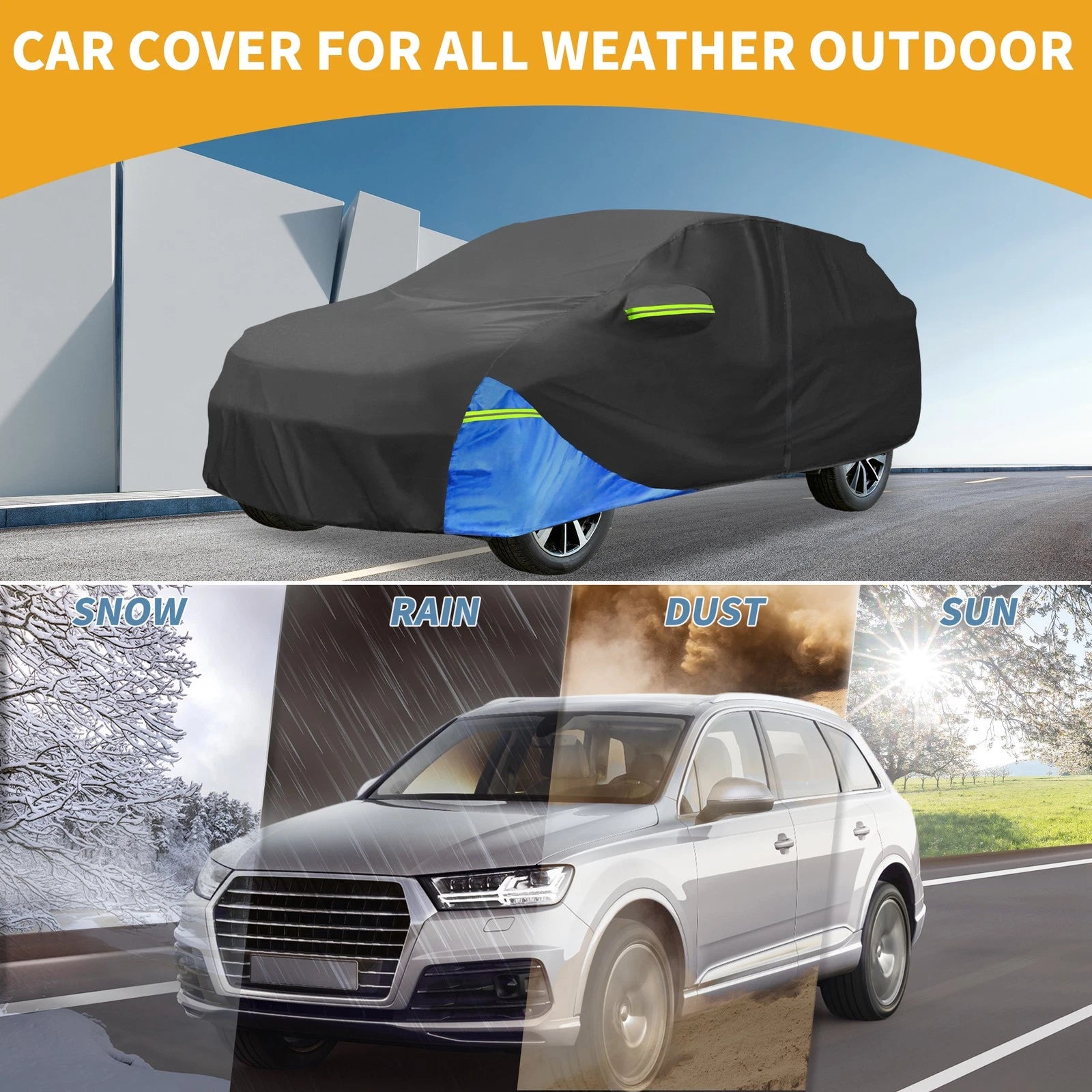Waterproof Car Cover for Nissan X-TRAIL (210D Oxford Cloth, Blue)