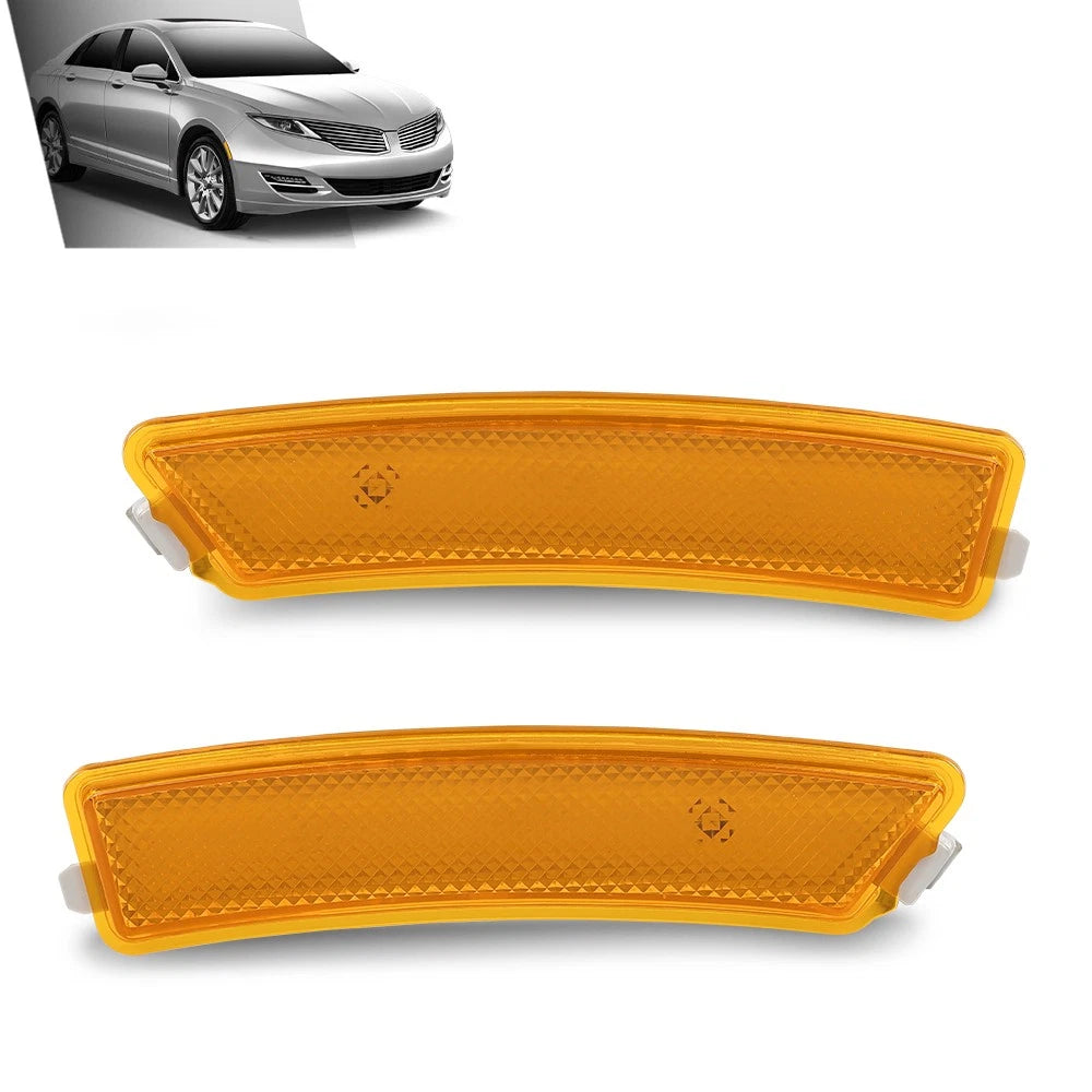 Set of 2 Front Bumper Reflector Side Marker Lights for Lincoln MKZ (2013–2016)