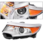 Set of 2 Halogen Headlamps for Ford Edge (2011–2014) Chrome Housing