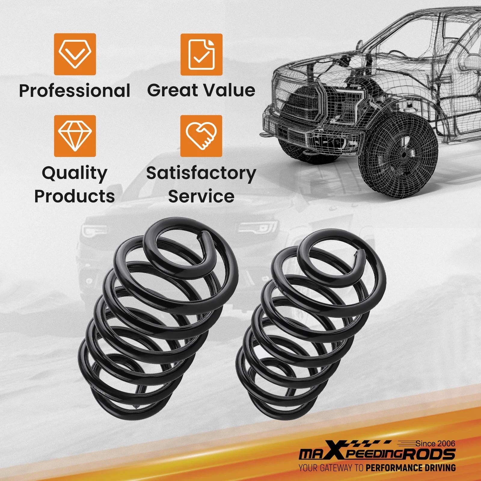 Lowering Spring Set for Chevrolet Avalanche Suburban (2000-2006) 4" Drop