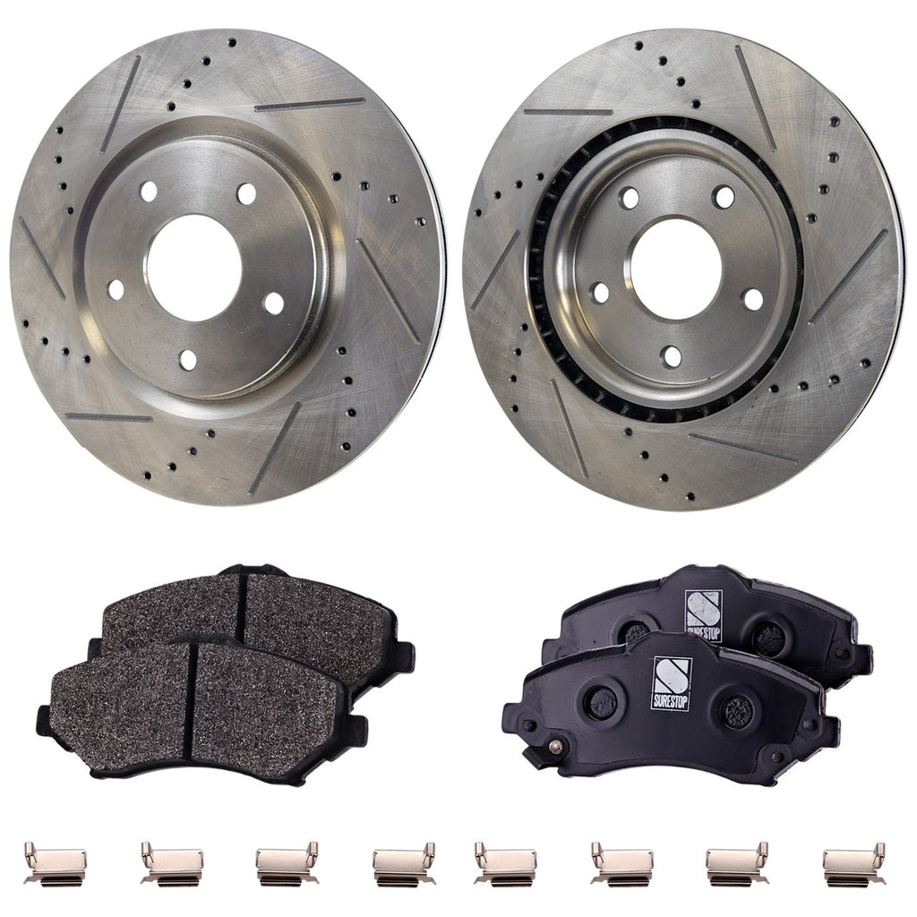 Brake Disc Rotors and Pads Kit for VW Routan Dodge Journey