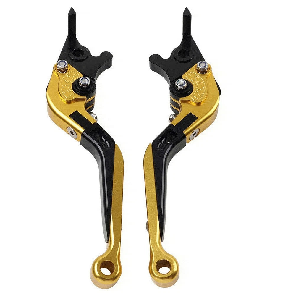 Folding Extendable Brake Clutch Levers for Yamaha YZF R1 (2004–2008), R6 (2005–2016), R6S (Gold)